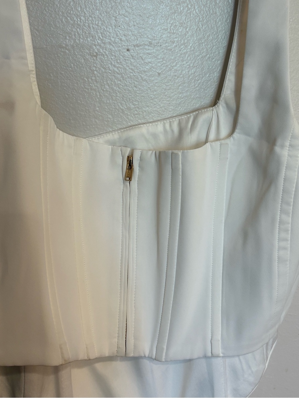 Lovers + Friends Jacqueline White Square-Neck Cropped Corset Boning Tank XL - Picture 4 of 4